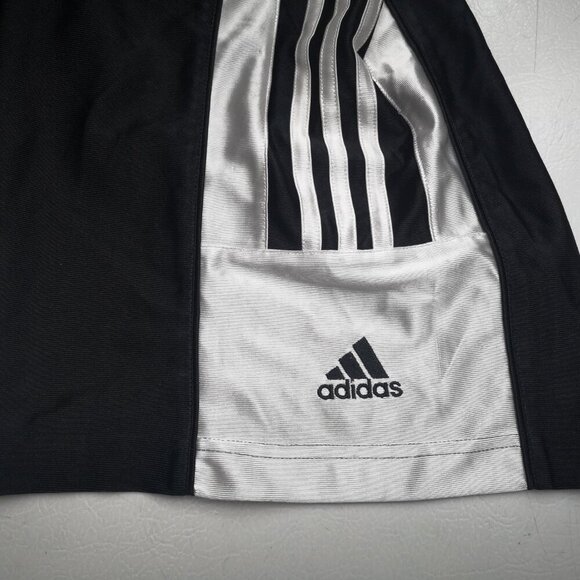 Adidas Youth's Size Small Black & White Loose Fit Elastic & Tie Waist Shorts - Picture 8 of 11